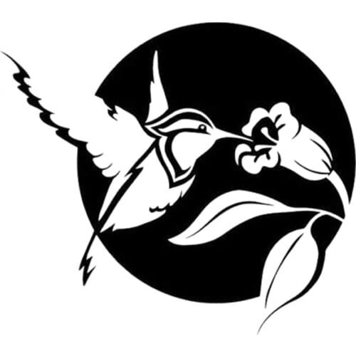 16cm*14cm Bird Flower Fashion Car Style Sticker PVC Personalized Auto Windshield Decorative Decal Black/Silver/White/red/laser