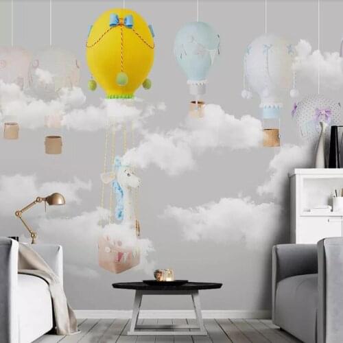 Milofi custom 3D wallpaper mural cartoon giraffe balloon childrens room background wall living room bedroom decoration painting