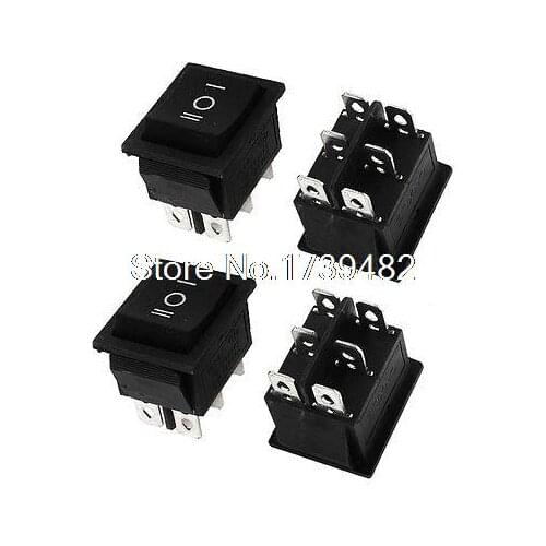 4Pcs DPDT 3 Way On/Off/On Rocker Boat Switch AC 250V/15A 125V/20A