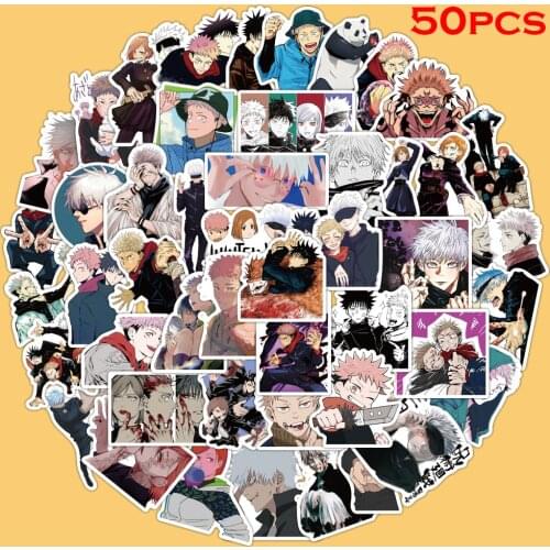50 PCS Japanese anime Jujutsu Kaisen Stickers For DIY Laptop Skateboard Luggage Decal Motorcycle Fridge Sticker