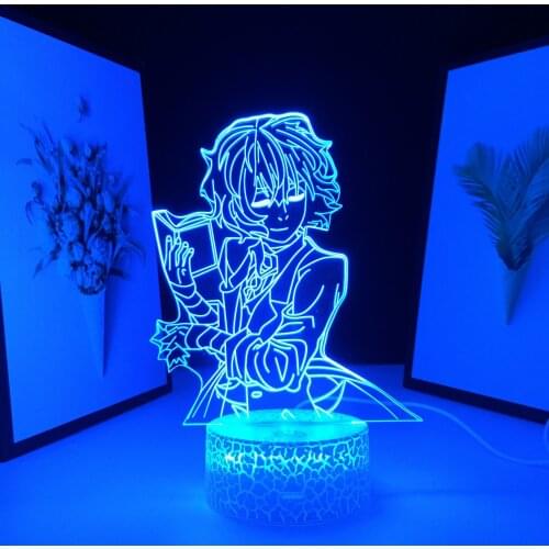 Bungo Stray Dogs Anime Figure Dazai Osamu 3D Lamp LED Night Light Bedroom Decoration Manga Birthday Gifts Table Lamp