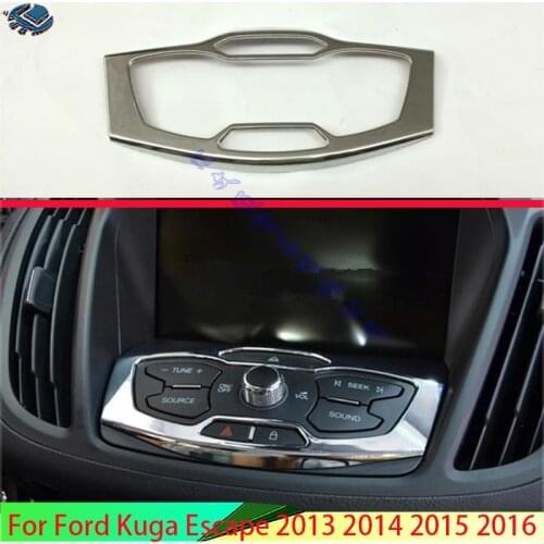For Ford Kuga Escape 2013 2014 2015 2016 ABS Chrome Navigation Box Car Sticker Navigation Switch Panel
