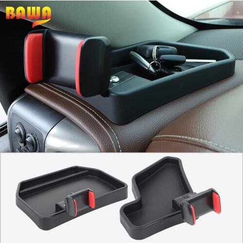 BAWA Car Mobile Phone Holder Stand Bracket with Storage Box Accessories for Chevy Silverado 2014-2018