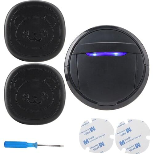 Wireless Waterproof Touch Button Dog Door Bell SOS Caller 2 Transmitters 1 Receiver Elderly Call For Help (AU/UK/EU)-Black