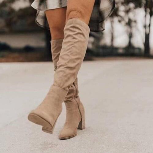 Thigh High Over the Knee High Boots Fashion Boots Lady Winter Warm Pointed toe Sexy Zipper Women Boots Comfortable Female Shoes