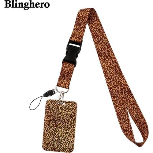 CB506 Cell Phone Straps New Fashion Classic Leopard Print Lanyard ID Badge Holder Animal Phone Neck straps with Keyring