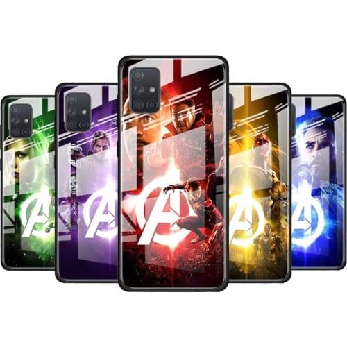 Marvel hero colorful for Samsung Galaxy S21 Ultra A71 A51 4G 5G A91 A81 A41 A31 A21 A11 A01 Tempered Glass Phone Case
