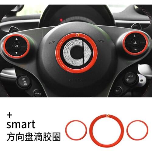 Decorative circle on car row steering wheel.Car steering wheel color decorative ring For Mercedes Smart fortwo forfour 2015-2020