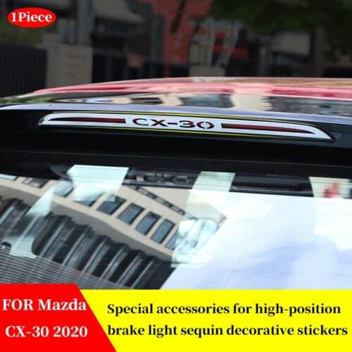 For Mazda CX-30 CX30 2020 Stainless Steel Car Rear Brake Light Stickers High-Position Brake Light Sequin Decoration Sticke