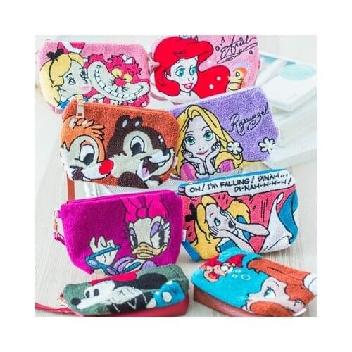 Disney Alice in Wonderland Duffy Anime Figures Cartoon Product Cosplay Accessories Coin Bag Makeup Storage Unisex Gift