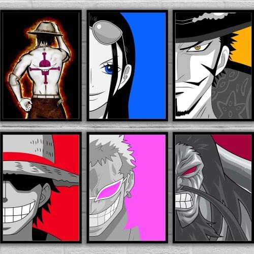 Nordic Style Canvas Painting Prints Anime One Piece Pictures Home Decoration Wall Art Watercolor For Living Room Modular Poster