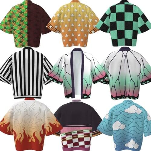 Women/Men Anime Demon Slayer Kimetsu no Yaiba Printing Japanese Kimono Yukata Summer Casual Cool Streetwear Cosplay costume