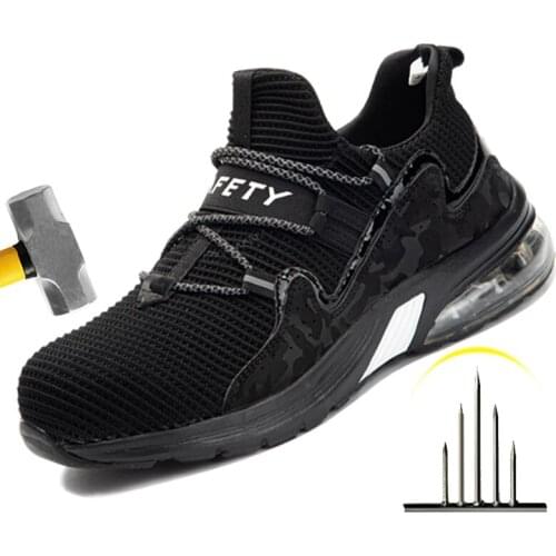 Male Indestructible Shoes Work Sneakers Safety Shoes Men Puncture-Proof Work Boots Men Steel Toe Shoes Male Safety Boots
