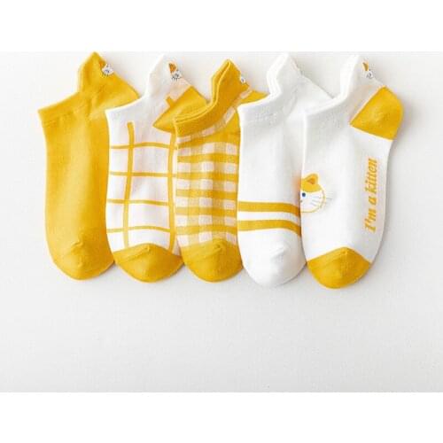 New Arrivals Products Favourite Ladies Socks Fashion Cartoon Ankle Socks Breathable Non-slip Comfortable Cotton Happy Boat Socks