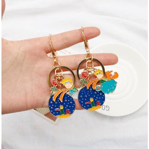 NEW Keychain Movie The little Prince Keyrings Cute Planet Fox Rose Pendant Key Chain Jewelry Don't Be a Boring Adult Le Petit