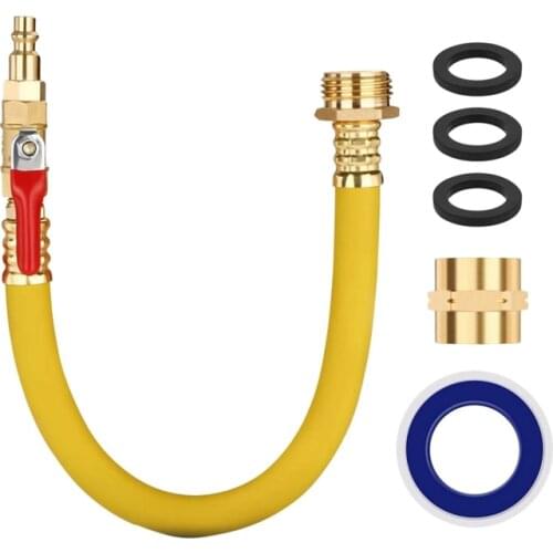 RV Winterizing Kit Sprinkler Blowout Adapter with Shut Off Valve, 15 Inches Hose for RV Motorhome Camper Boat