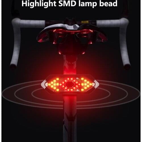 Bike Turn Signals Remote Control Bicycle Direction Indicator MTB LED Rear Light USB Rechargeable Cycling Taillight with Horn