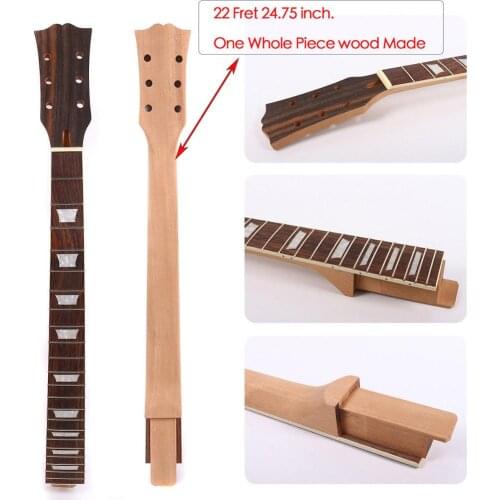 Yinfente Electric Guitar Neck Replacement One Piece Wood 22 Fret 24.75 Inch Rosewood Fretboard #L12