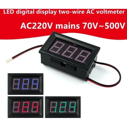 LED digital display two-wire AC voltmeter head Two-wire digital voltmeter AC220V mains 70V~500V