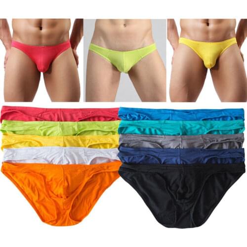 Comfortable Men Lingerie Solid Briefs Underpant Sexy Underwear Men Slip Hombre Panties Low Waist Man Shorts Briefs Jockstrap Men