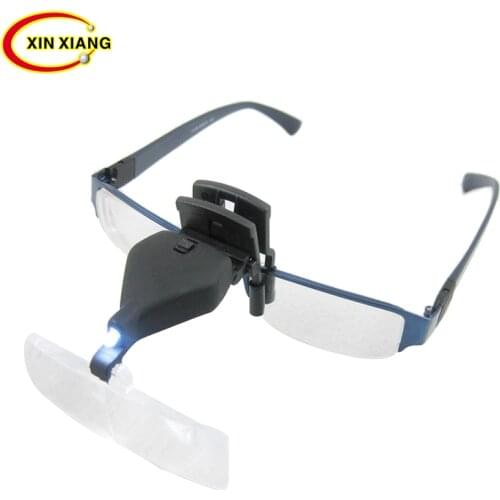 3 Magnification Glasses Magnifier With Led Light Clip Magnifier Lamp 1.5X 2.5X 3.5X Magnifying Glass Reading Jewelry Loupe