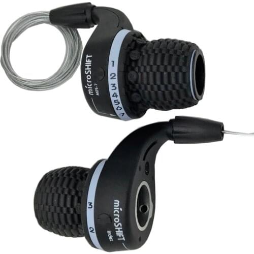 Microshift Twist Left & Right MTB Cycling Bike Twist Grip Gear Shifters 3X7 Speeds Trip DIP Compatible for Shimano Shifters