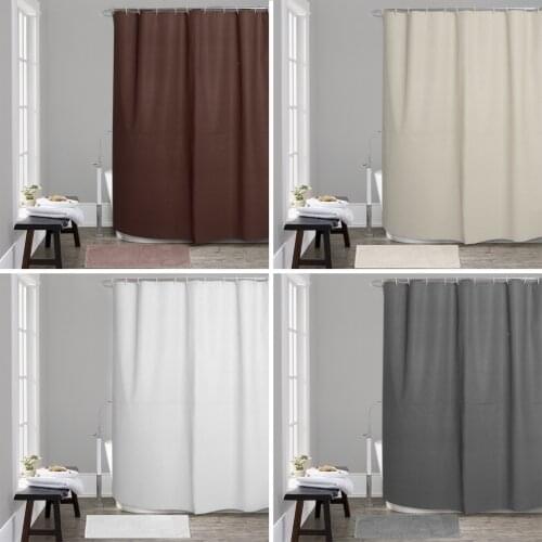 Waterproof Fabric Bathroom Bath Shower Curtain with 12 C-Shaped Plastic Hooks for Home RV Hotel Dormitory 71x71in