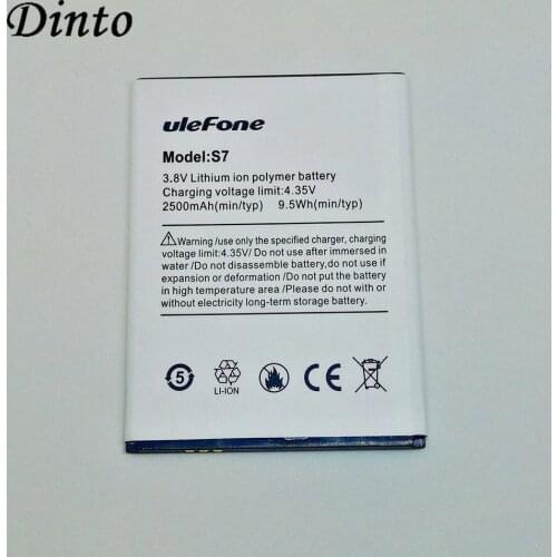 Dinto High Quality 2500mAh Replacement Ulefone S7 Mobile Phone Battery for Ulefone S7 Lithium Li-ion Phone Batteries