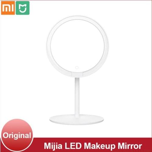 Xiaomi Mijia LED Makeup Mirror 2000mAh Ra92 Three Gears 0°-45° Adjustable Soft Light Mirror 6.5 Inches HD Silver-Plated Mirror