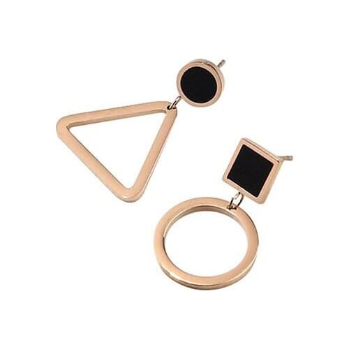 Irregular design gold-color drop earrings for women triangle square shape lady elegant dangle earrings stainless jewelry #ER010