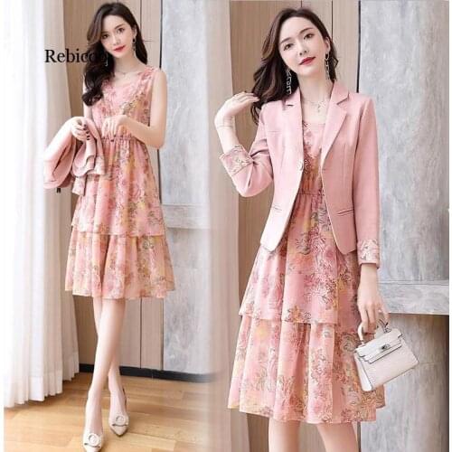 Tracksuit Women Autumn Female Two Piece Set Jacket Blazer+pencil skirt Suit elegant Office 2 Piece Set Button Streetwear