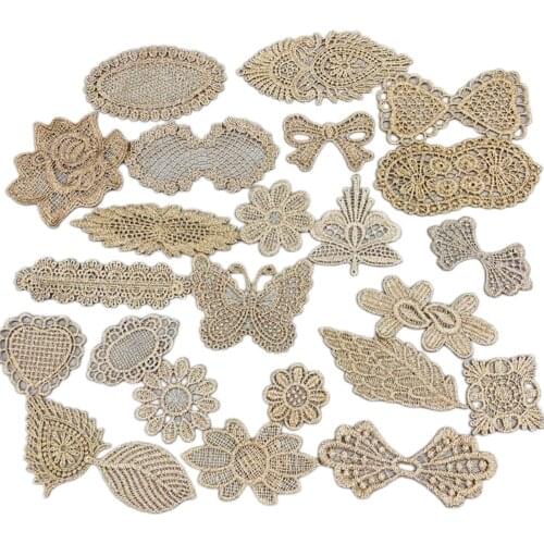 Gold Silver Silk Flower Water-soluble Lace Embroidery Lace Wedding Underwear Clothing Accessories DIY Handmade Clothing Accessor