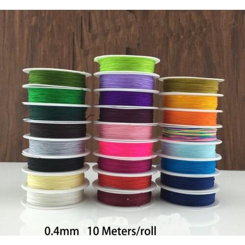 0.4mm 10M/Roll Chinese Knot Nylon Beading Cord Thread String Braided Bracelet DIY Jewelry Craft Making Macrame Rope