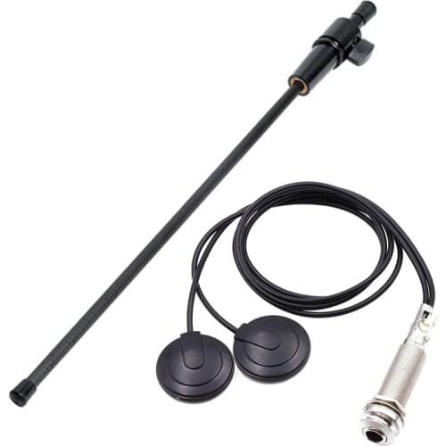 1 Pcs 21-Inch Wire Length 1/4 Inch Output Jack 2 in 1 Piezo Pickup Disc Transducer & 1 Pcs Strong Black Carbon Fiber Cello Endpi