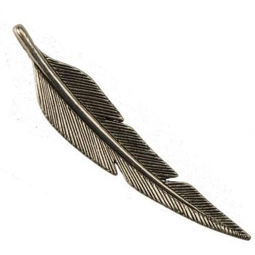 Jewelry For Man Woman Necklaces Pendants Handicraft Customize Making DIY Large Feather Silver Slider Fine Findings 72*14mm 10pcs