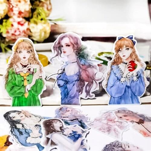 18pcs Kawaii Stationery Stickers Cute Lovely Girl Diary Paper diary Scrapbooking Stickers Office School stationery Notepad