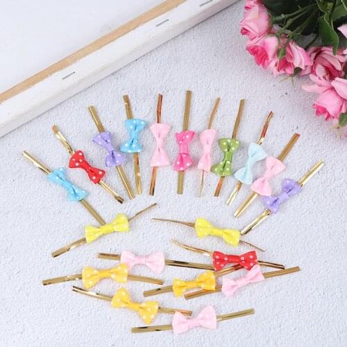 20Pcs Bow Tie Wrapping Golded Wire Bowknot Binding Wire Lollipop Candy Gift Packaging Bags Fastener Sealing Fixed Ties