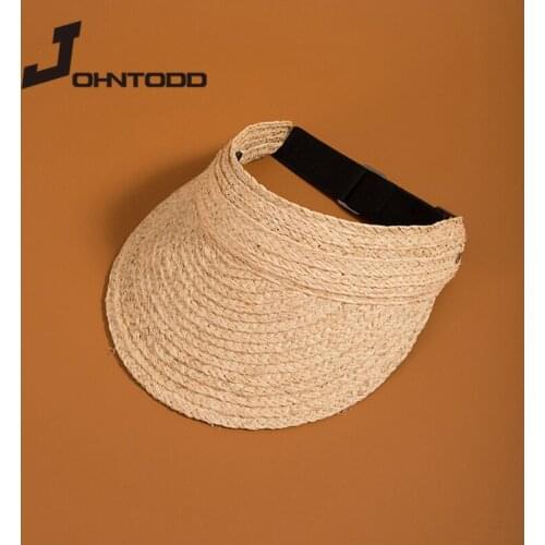 2021 Fashion Summer Lafite Straw Empty Top Beach Hats Female Bow Sunscreen Folding Women Sun Hat Beach Hat Anti-UV Adjustable