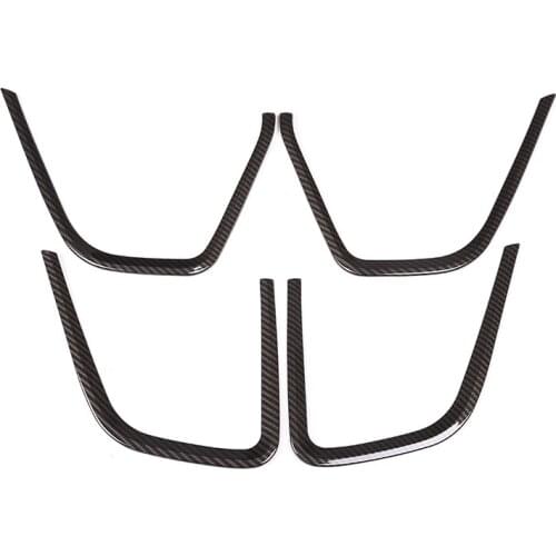 4 Pcs For Jaguar E-Pace 2018 2019 Carbon Fiber ABS Car Interior Door Speaker Frame Trim Accessories