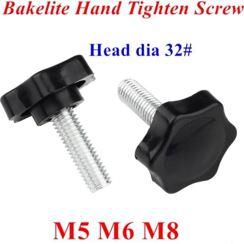 5pcs knob screw M5 M6 M8 32# Bakelite Hand Tighten Screw Handle Star Hand Knob Tightening Screw