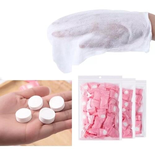 50pcs Compressed Travel Cotton Towel Magic Towel Portable Camping Face Towel Napkin Outdoor Sports Cleaning Wipes