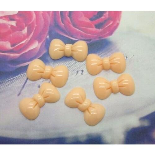 50Pcs Resin Fleshcolor Bowknot Crafts Flatback Cabochon Scrapbooking Decorations Fit Hair Clips Embellishments Beads Diy