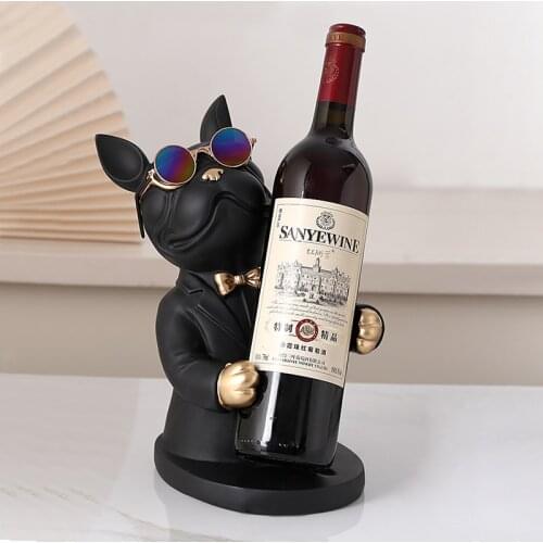 Home Decoration Accessory,Figurine Miniature,French Bulldog Sculpture,Wine Rack,Table Decor,Modern,Living Room,Decorative Statue