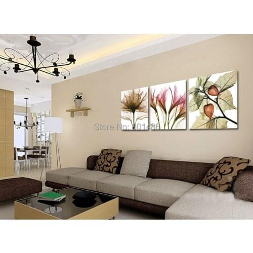 Large 3 piece Ray flowers pictures modern home decor wall art Poster Painting print on canvas Drop shipping