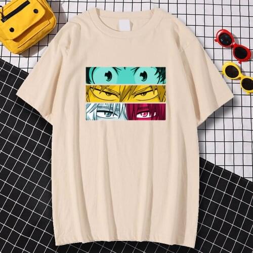 My Hero Academia Prints T-Shirt Man Creativity All-Match Streetwear Fashion O-Neck Short Sleeved Loose Breathable T Shirts Men