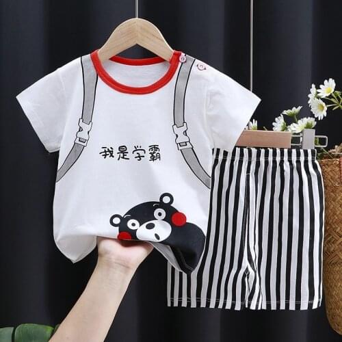 Cotton 2 Piece Baby Short Sleeves + Shorts Baby Girl Summer Clothes Babies Set Childrens Suit Baby Boy Clothes