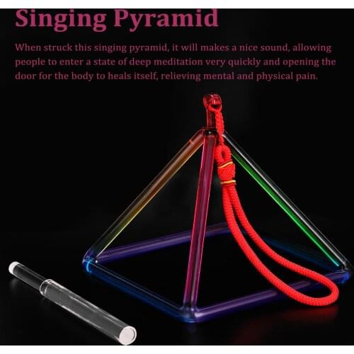 Crystal Material Singing Pyramid Percussion Instruments Yoga Meditation Relaxation Tool