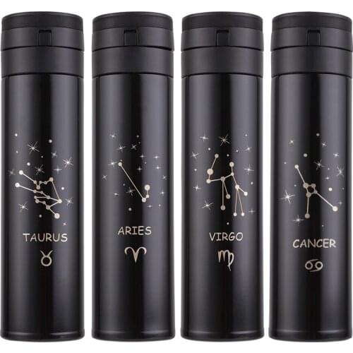 Creative Constellation 12 Thermos Double Wall Stianless Steel Vacuum Flask Thermal Insulated Travel Water Bottle Tea Termos Mug