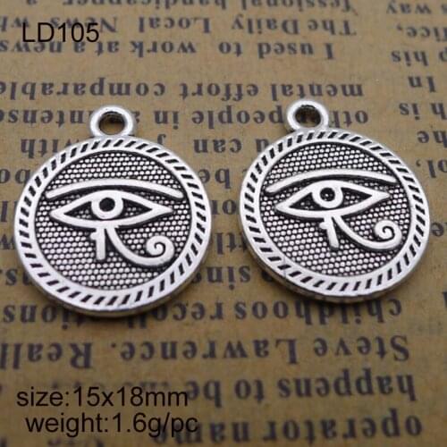 50pcs/lot Alloy Antique Silver 15x18mm Eye Metal Charm Pendant Fit Bracelet Necklace DIY Metal Jewelry Making