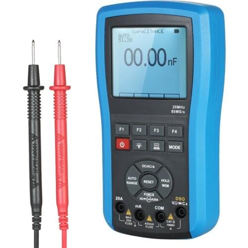 2 in 1 Multi-functional Handheld Digital Storage Oscilloscope DSO Scope Meter True RMS Multimeter Auto/Manual Range